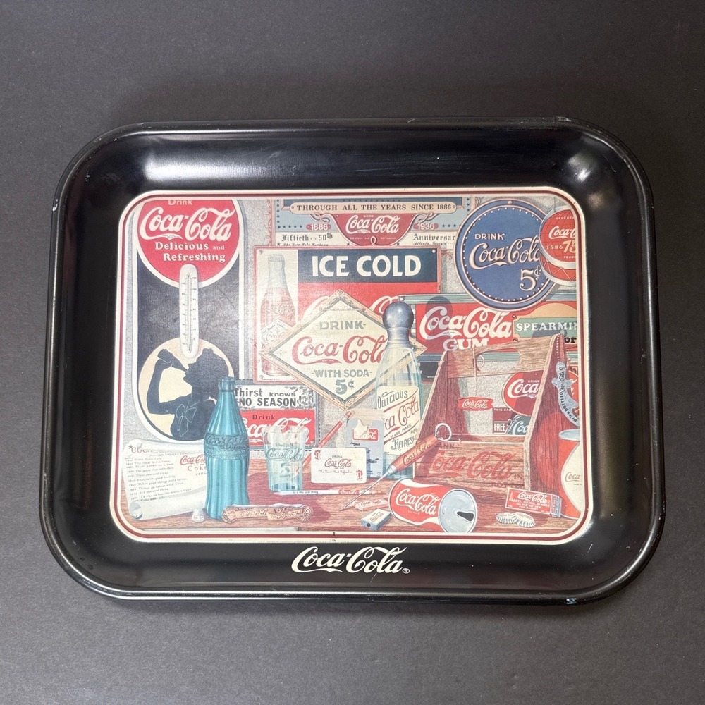 Vintage Coca-Cola Serving Tray Sandra E Porter Through The Years Metal Tin 13"
